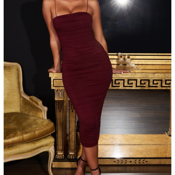 oh polly burgundy dress